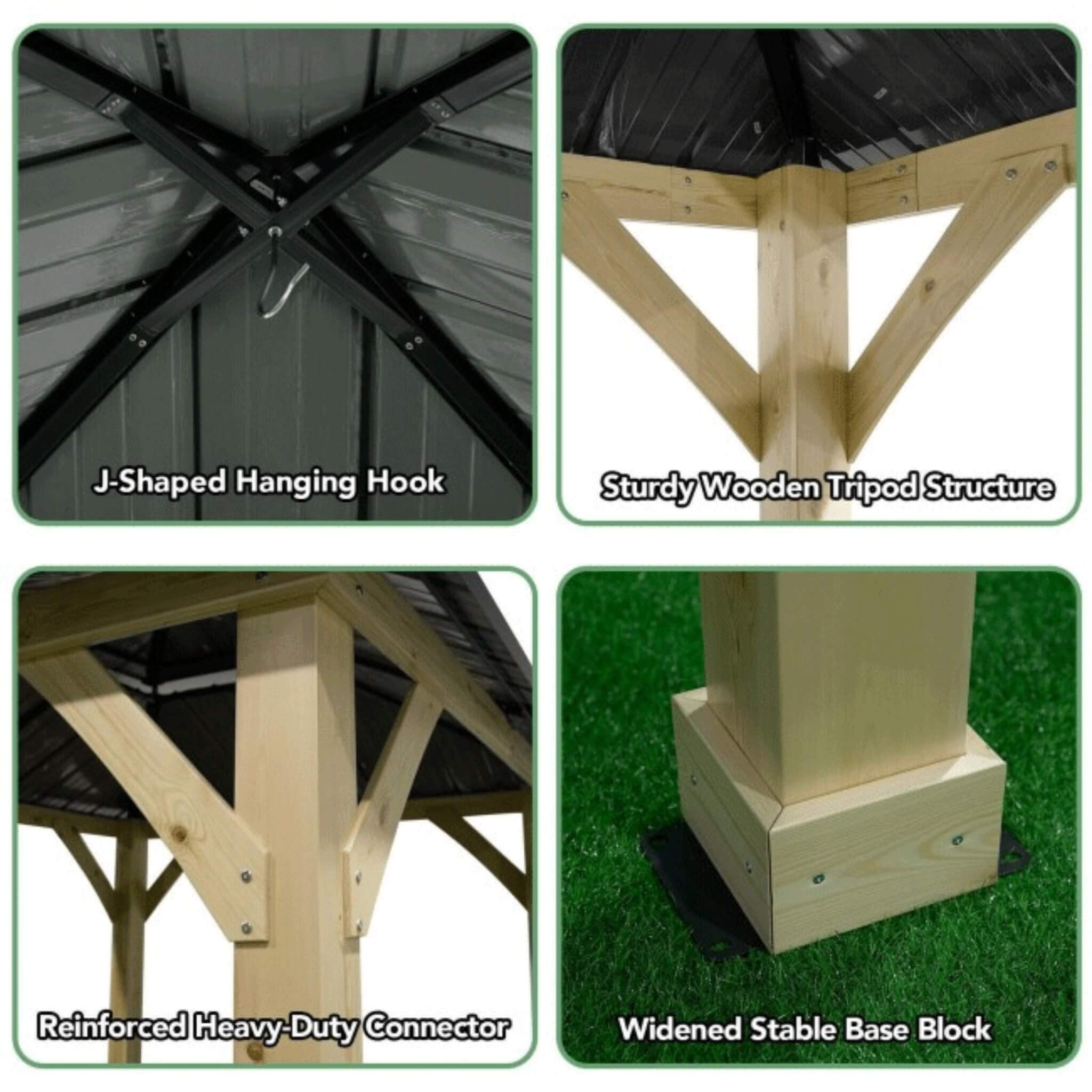10 X 10 FT Premium Outdoor Patio Hardtop Gazebo W/ Double Steel Roof