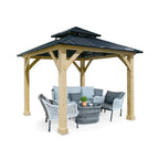 10 X 10 FT Premium Outdoor Patio Hardtop Gazebo W/ Double Steel Roof