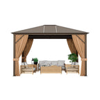 10 X 12 FT  Premium Outdoor Hardtop Patio Gazebo W/ Galvanized Steel Top & Aluminum Frame