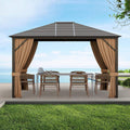 10 X 12 FT  Premium Outdoor Hardtop Patio Gazebo W/ Galvanized Steel Top & Aluminum Frame