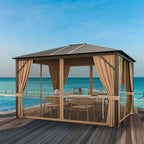 10 X 12 FT  Premium Outdoor Hardtop Patio Gazebo W/ Galvanized Steel Top & Aluminum Frame