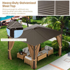 10 X 12 FT  Premium Outdoor Hardtop Patio Gazebo W/ Galvanized Steel Top & Aluminum Frame