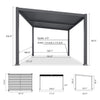 10 X 14 FT Modern Louvered Aluminum Pergola With Sloped Roof