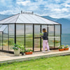 10 X 14 FT Premium Outdoor Polycarbonate Greenhouse With Aluminum Frame And Double Swing Doors
