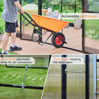 10 X 14 FT Premium Outdoor Polycarbonate Greenhouse With Aluminum Frame And Double Swing Doors