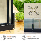 10 X 14 FT Premium Outdoor Polycarbonate Greenhouse With Aluminum Frame And Double Swing Doors