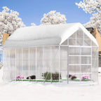 10 X 16 FT Extra Large Heavy-Duty Backyard Polycarbonate Aluminum Greenhouse With Sliding Doors And Vents
