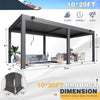 Louvered Aluminum Pergola With Adjustable Roof And Pull-Down Screens