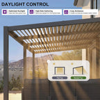 10 X 20 FT  Modern Louvered Aluminum Pergola With Sloped Roof