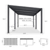 10 X 20 FT  Modern Louvered Aluminum Pergola With Sloped Roof
