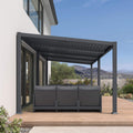 10 X 20 FT  Modern Louvered Aluminum Pergola With Sloped Roof