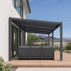 10 X 20 FT  Modern Louvered Aluminum Pergola With Sloped Roof