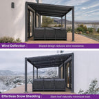 10 X 20 FT  Modern Louvered Aluminum Pergola With Sloped Roof