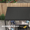 10 X 20 FT  Modern Outdoor Adjustable Charcoal Louvered Pergola with Screens and Built-In Drainage