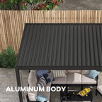 10 X 20 FT  Modern Outdoor Adjustable Charcoal Louvered Pergola with Screens and Built-In Drainage