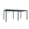 10 X 20 FT  Modern Outdoor Adjustable Charcoal Louvered Pergola with Screens and Built-In Drainage