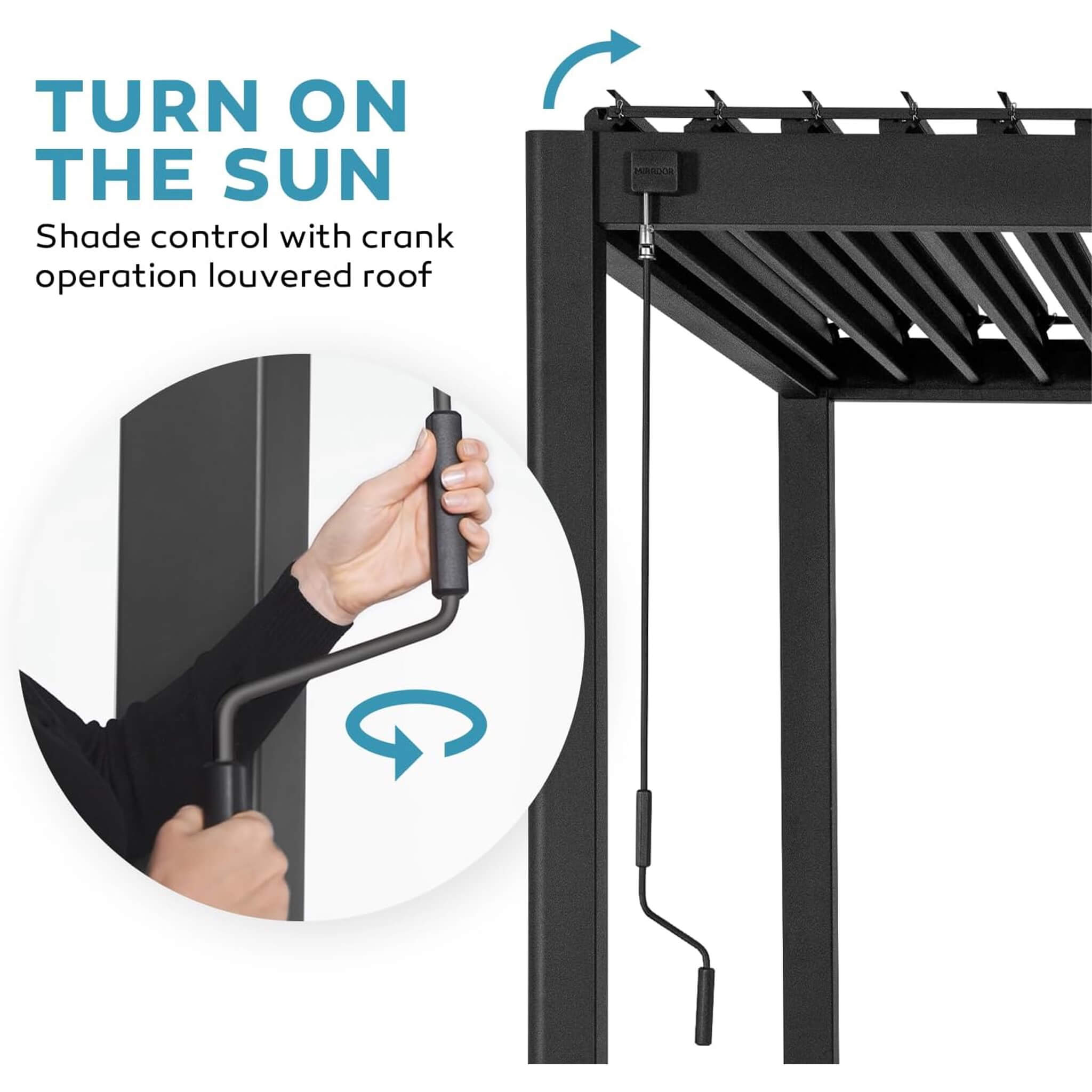 10 X 20 FT  Modern Outdoor Adjustable Charcoal Louvered Pergola with Screens and Built-In Drainage