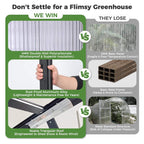 [10X32FT] Heavy-Duty Outdoor Aluminum Polycarbonate Greenhouse With Roof Vents And Swing Doors, 4MM (SAK10483)