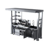 Imperial 110-Inch 4-Burner 72K BTU Deluxe Stainless Steel Outdoor Kitchen Grill Island With Wine Cooler, Rotisserie, Cabinets, And Granite Countertops