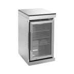 Imperial 110-Inch 4-Burner 72K BTU Deluxe Stainless Steel Outdoor Kitchen Grill Island With Wine Cooler, Rotisserie, Cabinets, And Granite Countertops