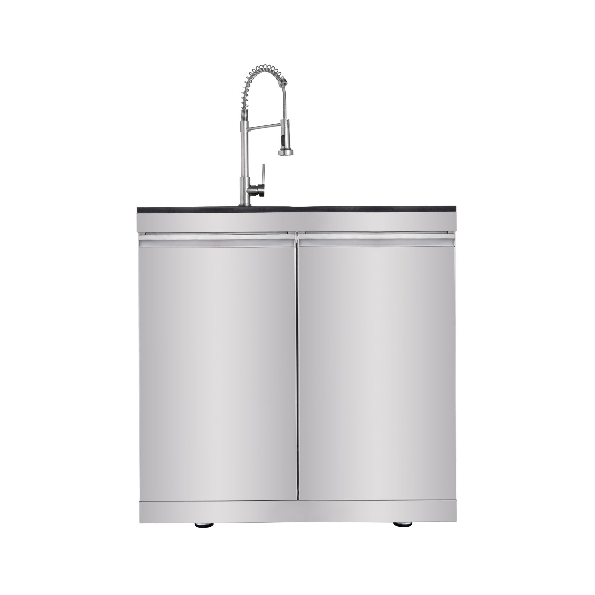 Imperial 110-Inch 4-Burner 72K BTU Deluxe Stainless Steel Outdoor Kitchen Grill Island With Wine Cooler, Rotisserie, Cabinets, And Granite Countertops