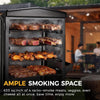 Electric Smoker with Cover, LED Display Build in Meat Probe Large Capacity BBQ Smokers, 4 Racks Smoke More with 633 Sq in Cooking Area, Black