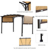 12' x 9' Outdoor Patio Pergola Gazebo - Steel Frame Sun Shelter With Retractable Canopy