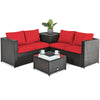 4 Pieces Outdoor Patio Rattan Furniture Set