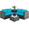 4 Pieces Outdoor Patio Rattan Furniture Set