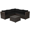 6 Piece Patio Furniture Sofa Set with Cushions