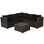 6 Piece Patio Furniture Sofa Set with Cushions