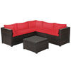 6 Piece Patio Furniture Sofa Set with Cushions
