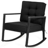 Patio Rattan Rocker Outdoor Glider Rocking Chair Cushion Lawn