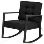 Patio Rattan Rocker Outdoor Glider Rocking Chair Cushion Lawn
