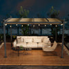 10 x 13 Ft Outdoor Aluminum Retractable Pergola Canopy Shelter