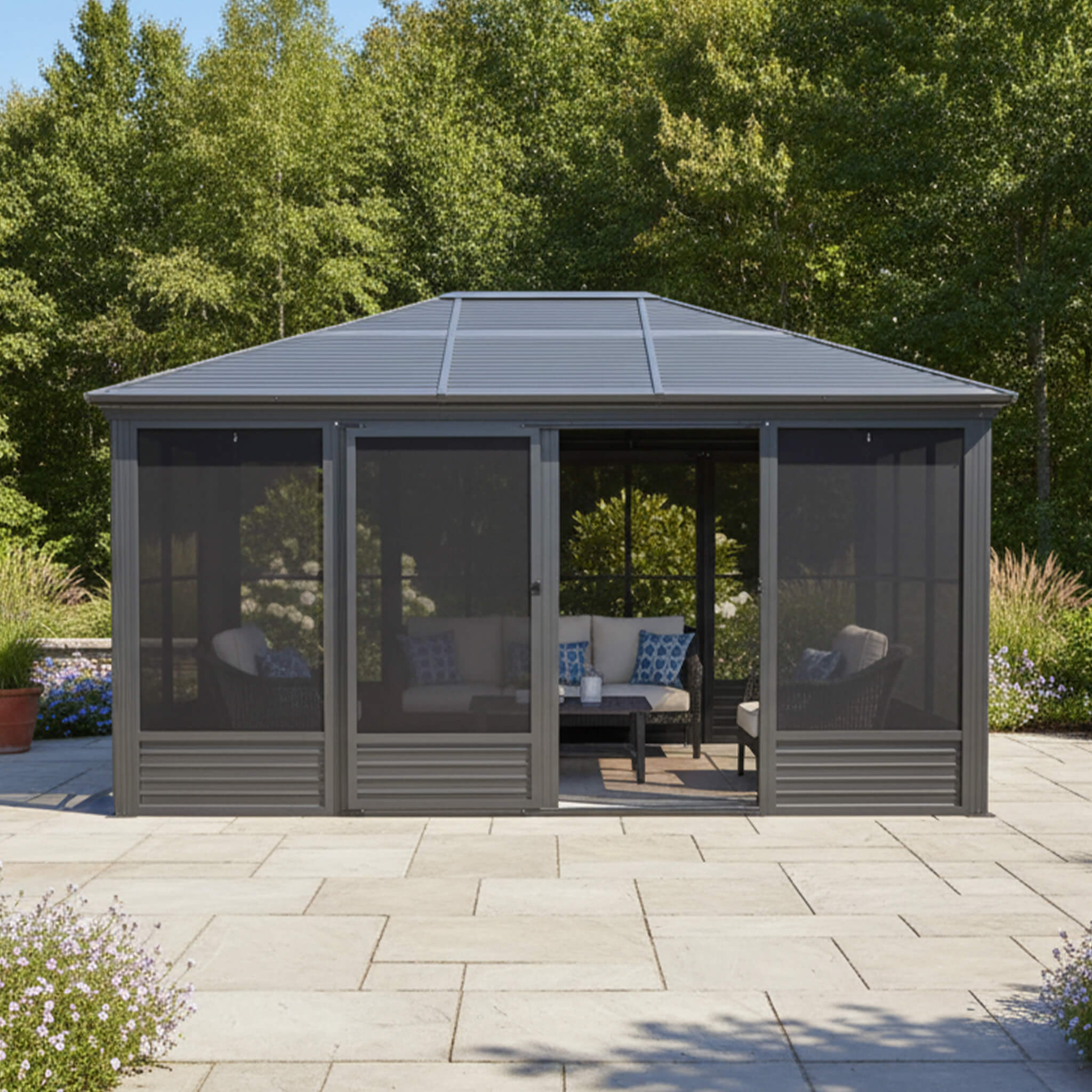 11 X 14 FT  Meridian Premium Four Season Outdoor Aluminum Hardtop Gazebo Sunroom