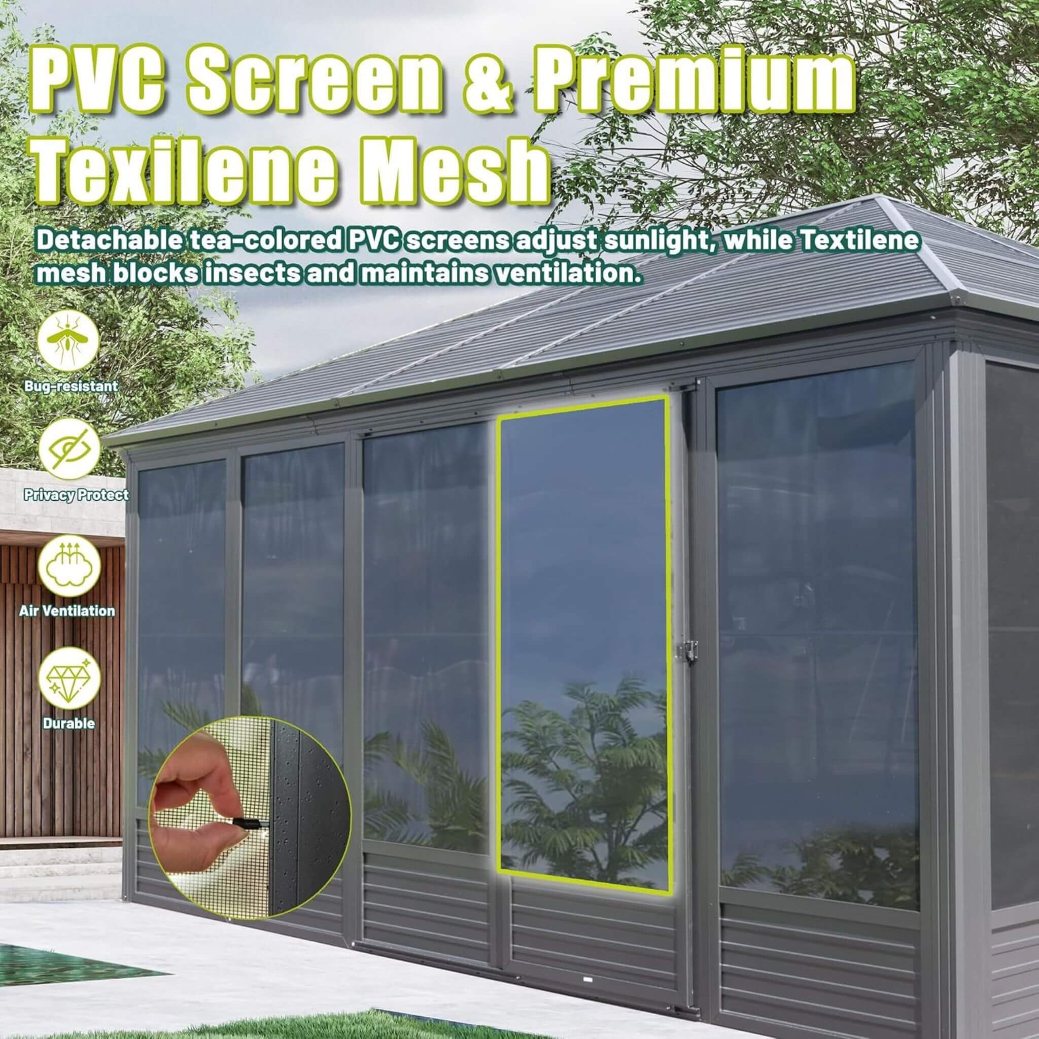 11 X 14 FT  Meridian Premium Four Season Outdoor Aluminum Hardtop Gazebo Sunroom