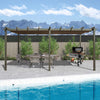 11 X 20 FT Premium Outdoor Retractable Aluminum Pergola With Weather-Resistant Canopy