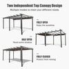 11 X 20 FT Premium Outdoor Retractable Aluminum Pergola With Weather-Resistant Canopy