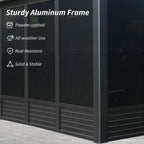 11 X 21 FT  Outdoor All-Season Solarium Sunroom Gazebo With Galvanized Steel Roof