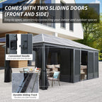 11 X 21 FT  Outdoor All-Season Solarium Sunroom Gazebo With Galvanized Steel Roof