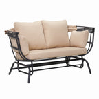 2-Person Outdoor Glider Swing Chair with Adjustable Canopy
