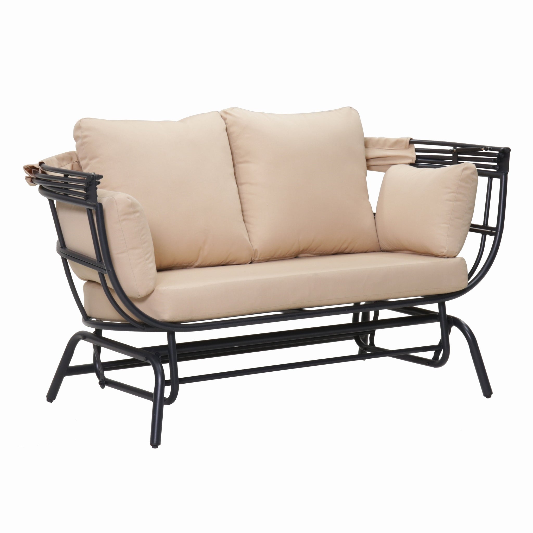 2-Person Outdoor Glider Swing Chair with Adjustable Canopy