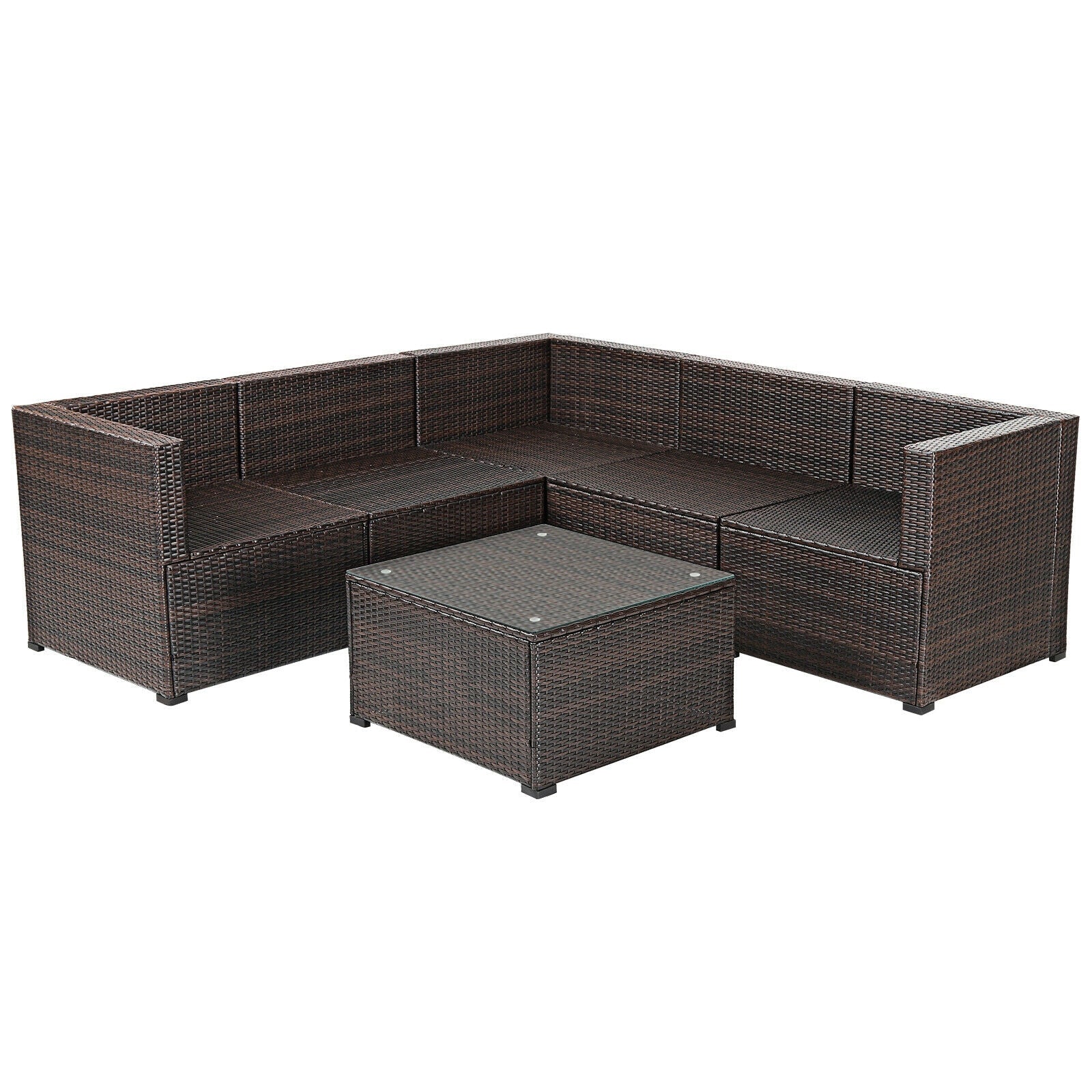 6 Piece Patio Furniture Sofa Set with Cushions