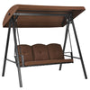 Outdoor 3-Seat Porch Swing with Adjust Canopy and Cushions