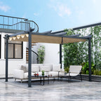 10 x 13 Ft Outdoor Aluminum Retractable Pergola Canopy Shelter