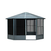 12 X 12 FT Prism Large Octagonal Sunroom Solarium With Lockable Sliding Doors And Galvanized Steel Sloping Roof