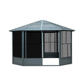12 X 12 FT Prism Large Octagonal Sunroom Solarium With Lockable Sliding Doors And Galvanized Steel Sloping Roof