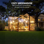 12 X 12 FT Premium T-Shape Polycarbonate Greenhouse With UV Protection And Aluminum Frame