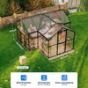 12 X 12 FT Premium T-Shape Polycarbonate Greenhouse With UV Protection And Aluminum Frame